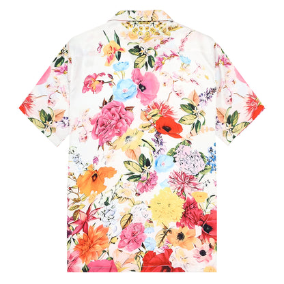 Summer Floral Pattern Camp Collar Casual Shirt for Men Jonvidesign