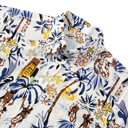 Hawaii Pattern Button Short Sleeve Shirt