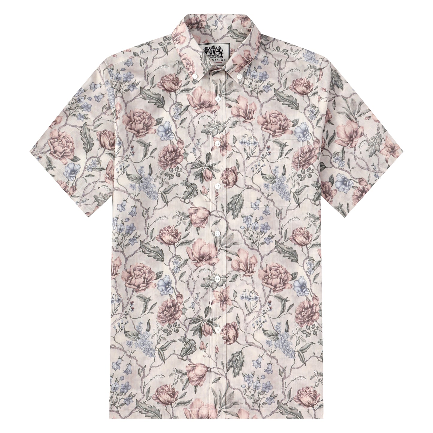 Floral Pattern Button Short Sleeve Shirt