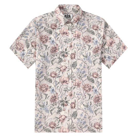 Floral Pattern Button Short Sleeve Shirt