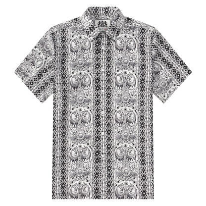 Vintage Stripe Pattern Button Short Sleeve Shirt