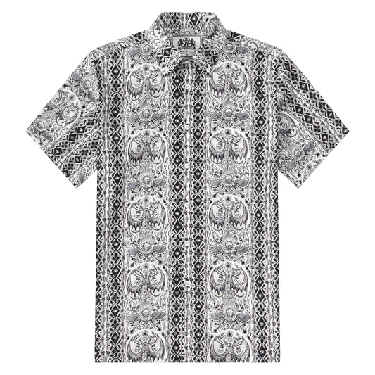 Vintage Stripe Pattern Button Short Sleeve Shirt