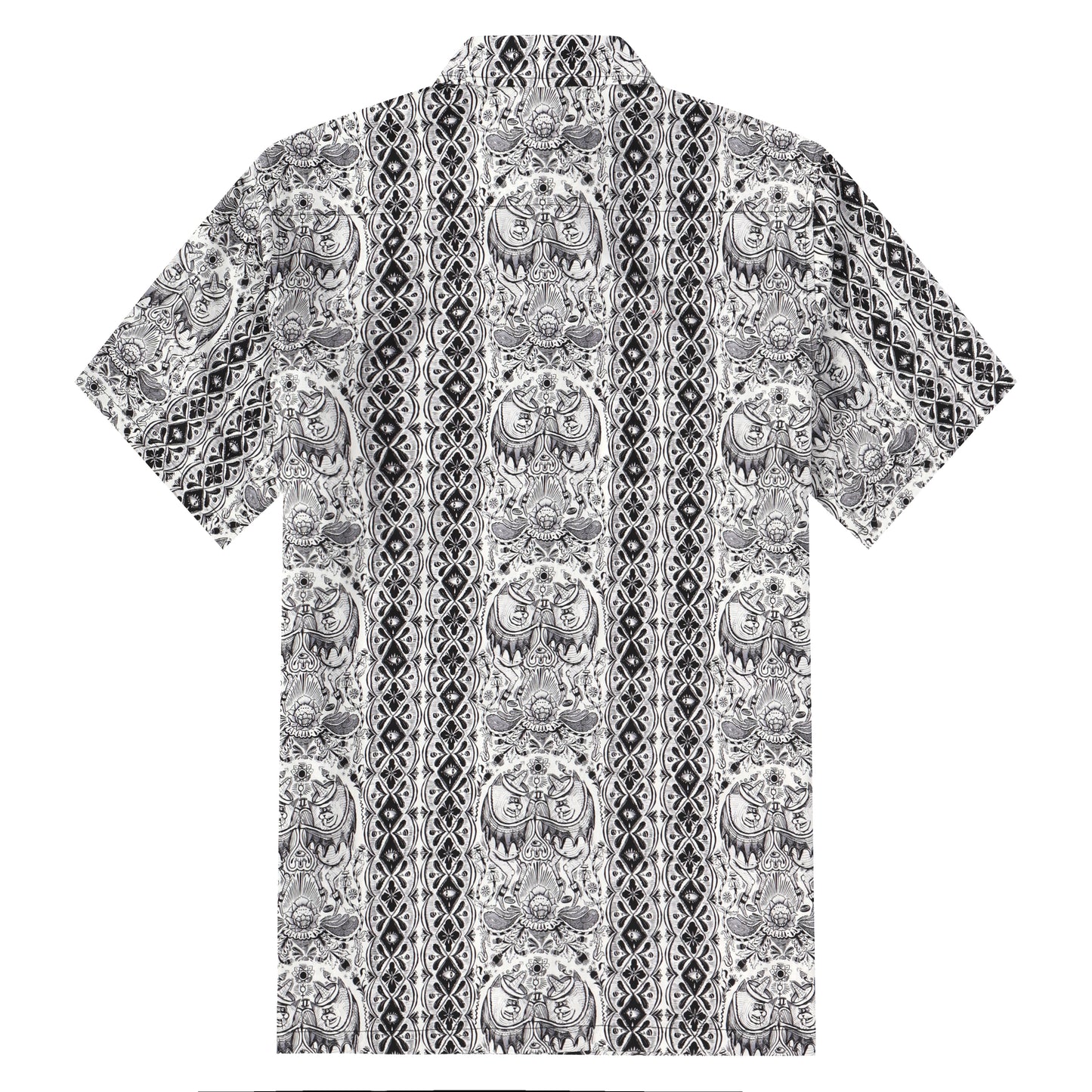 Vintage Stripe Pattern Button Short Sleeve Shirt
