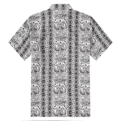 Vintage Stripe Pattern Button Short Sleeve Shirt