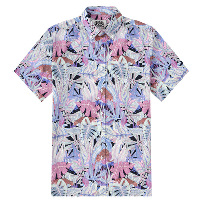 Tropical Aloha Pattern Button Short Sleeve Shirt