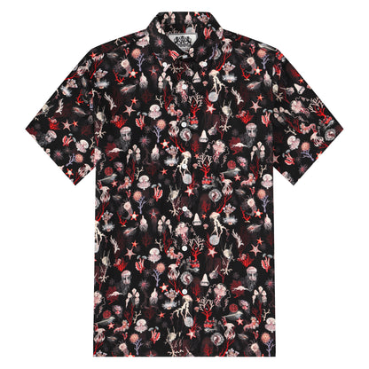 Aloha Underwater Creature Pattern Button Short Sleeve Shirt