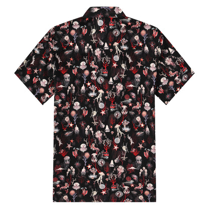 Aloha Underwater Creature Pattern Button Short Sleeve Shirt