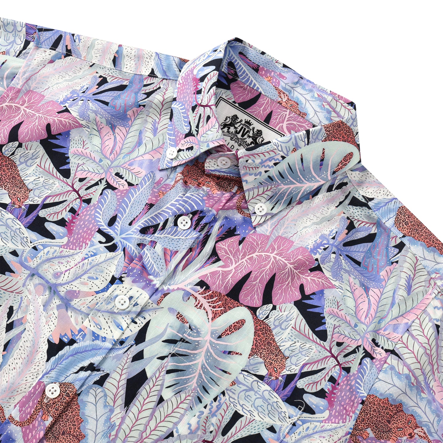 Tropical Aloha Pattern Button Short Sleeve Shirt