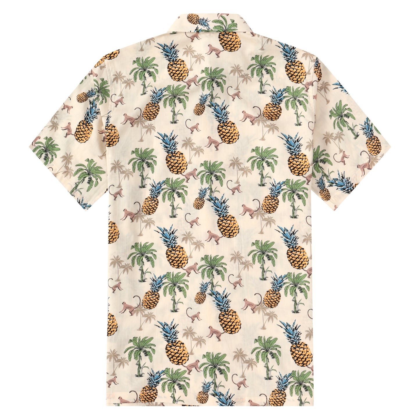 Monkey Pineapple Pattern Short Sleeve Shirt