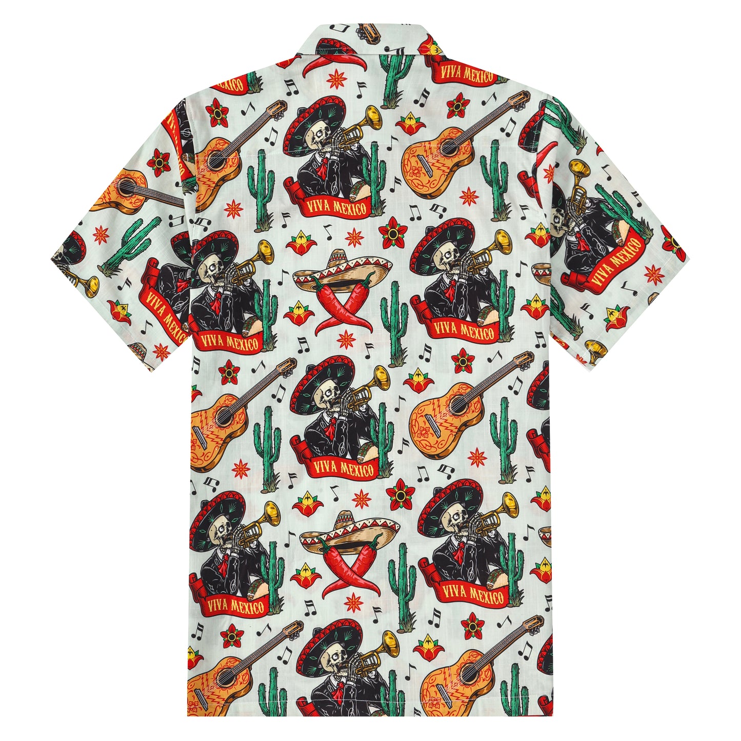 Chilli Pepper Pattern Button Short Sleeve Shirt