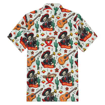 Chilli Pepper Pattern Button Short Sleeve Shirt