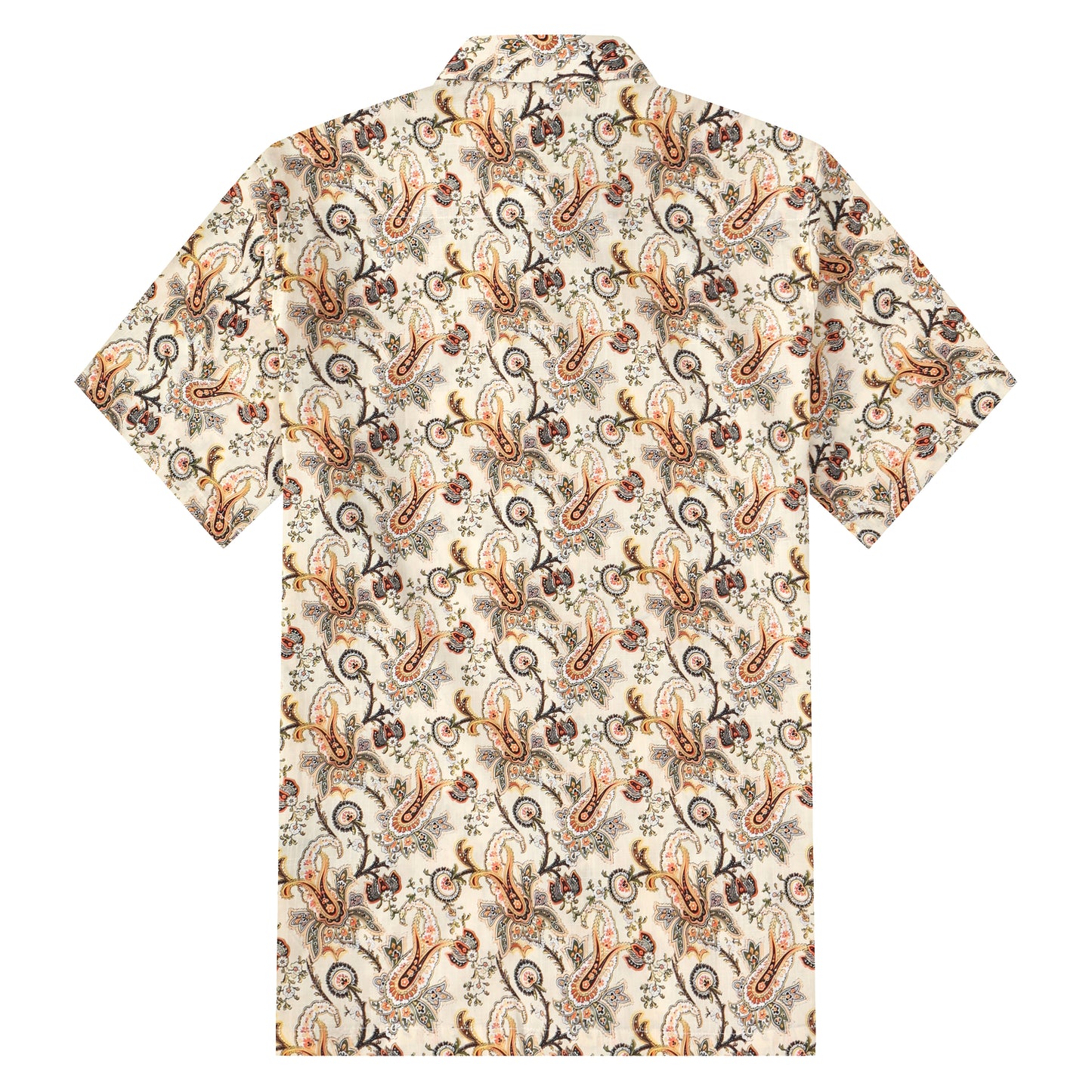 Floral Paisley Pattern Button Short Sleeve Shirt