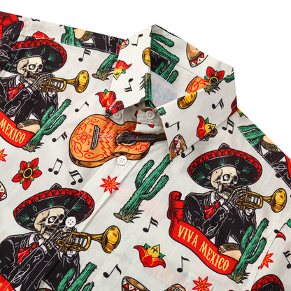 Chilli Pepper Pattern Button Short Sleeve Shirt