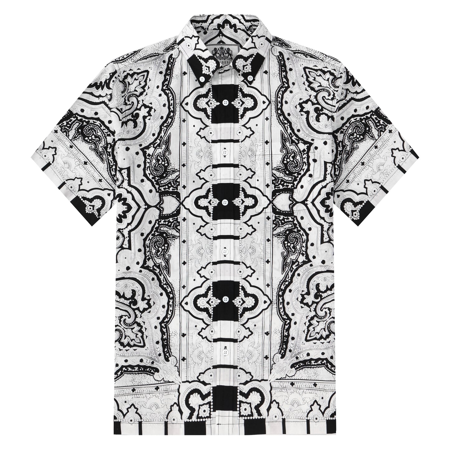 Beach Flower Pattern Button Short Sleeve Shirt