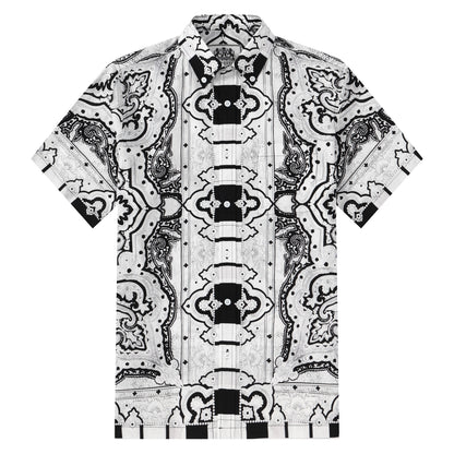 Beach Flower Pattern Button Short Sleeve Shirt