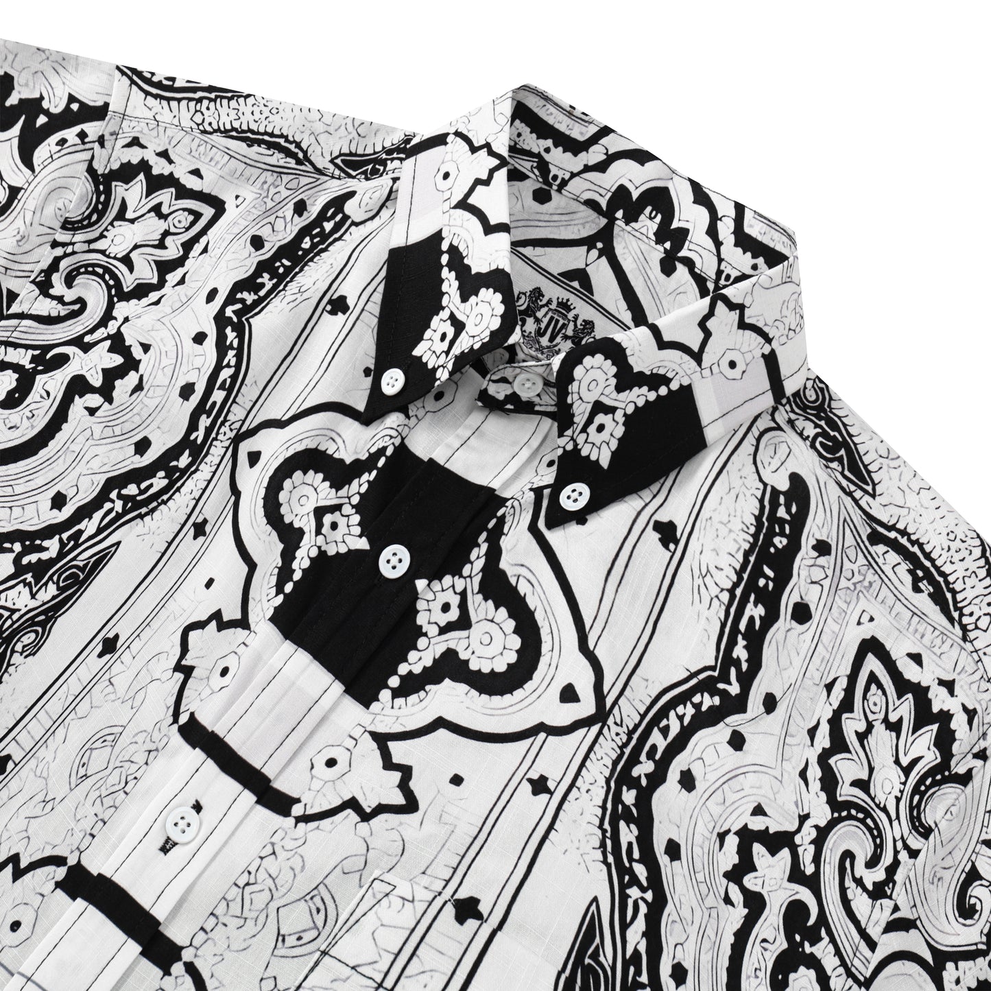 Beach Flower Pattern Button Short Sleeve Shirt