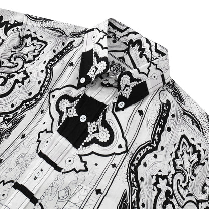 Beach Flower Pattern Button Short Sleeve Shirt