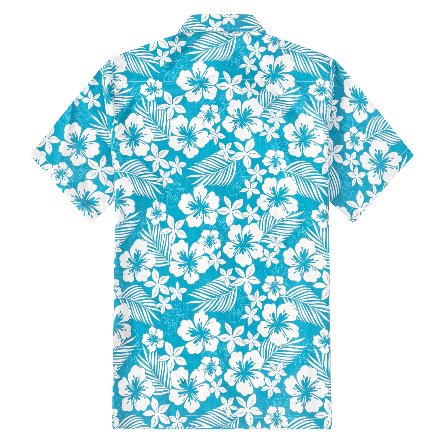 Blue Floral Pattern Short Sleeve Shirt
