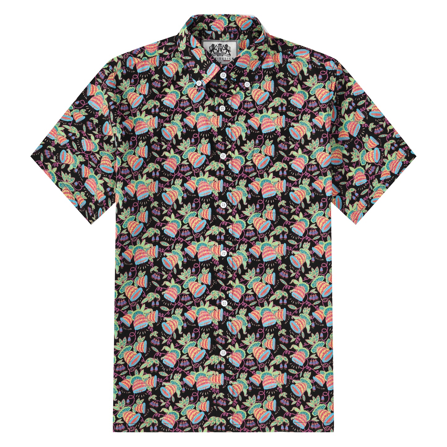 Plant Pattern Button Short Sleeve Shirt