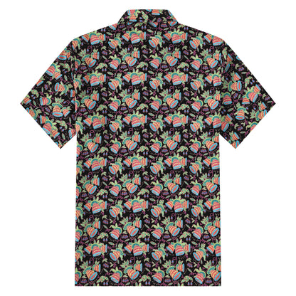 Plant Pattern Button Short Sleeve Shirt