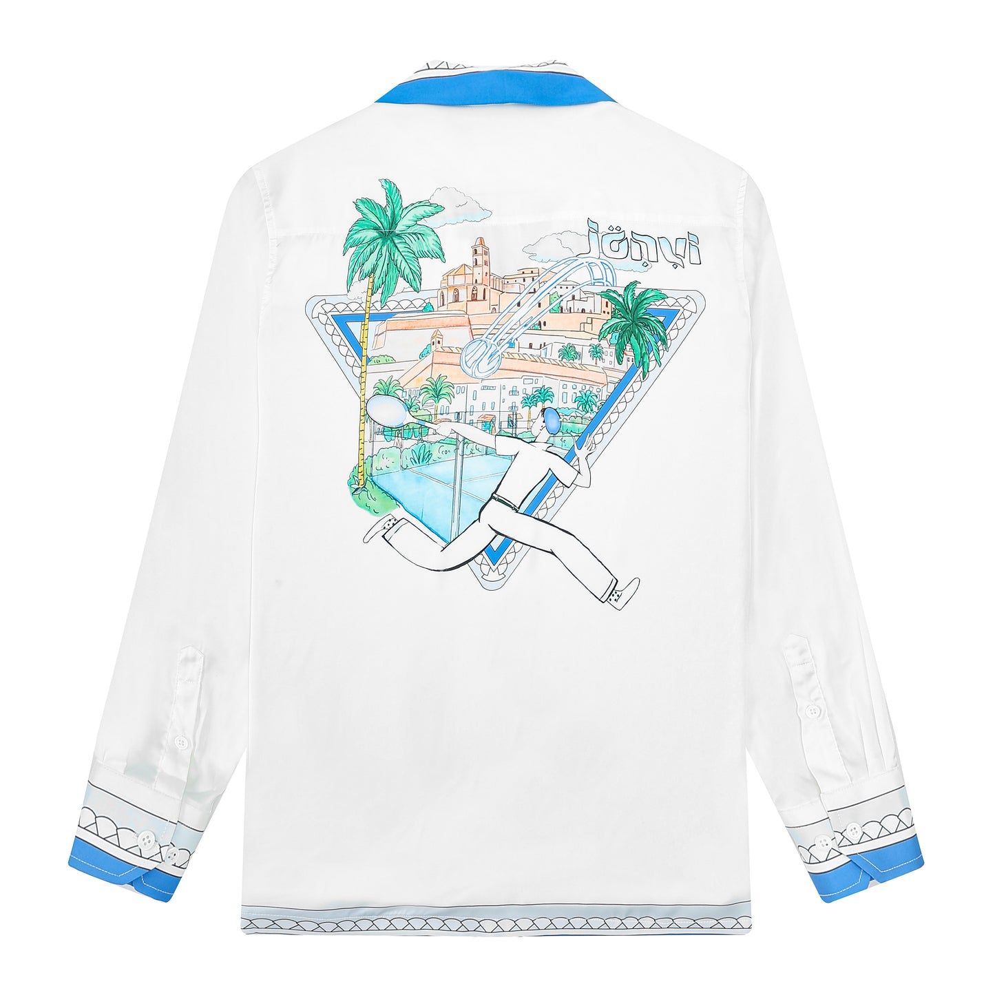 Palace Pattern Camp Collar Long Sleeve Shirt