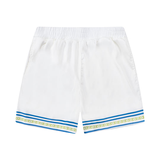 Grand Palace Pattern Silk Fiber Waistband Shorts