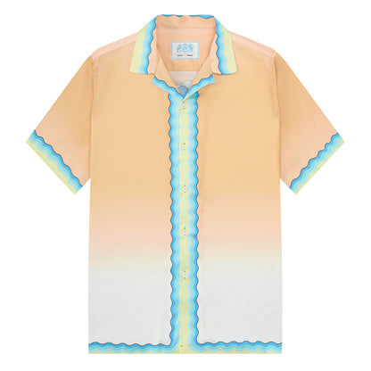 Pingpong Wave Pattern Camp Collar Casual Shirt