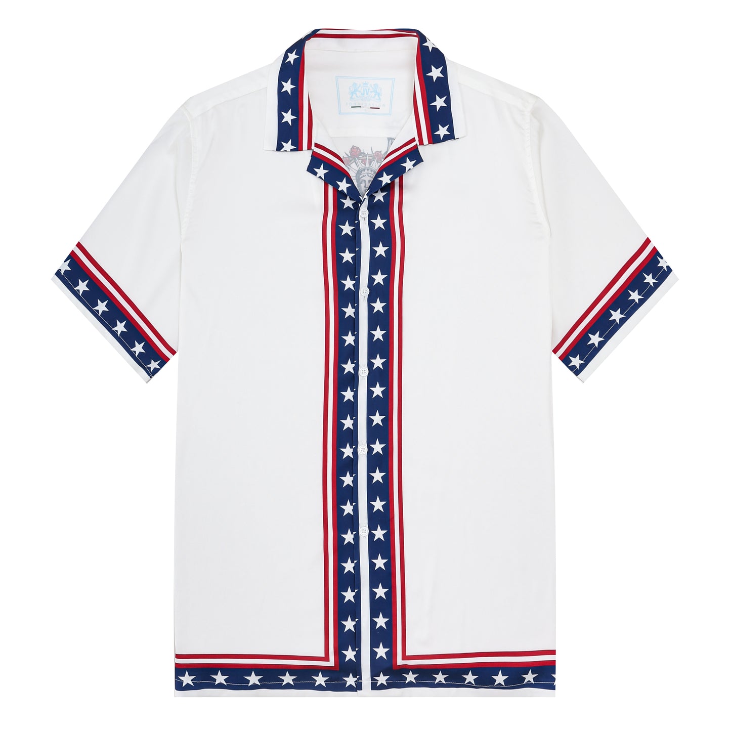 Statue of Liberty Pattern Camp Collar Casual Shirt for Men
