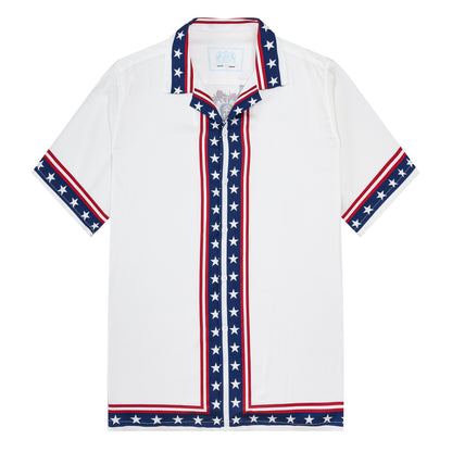 Statue of Liberty Pattern Camp Collar Casual Shirt for Men