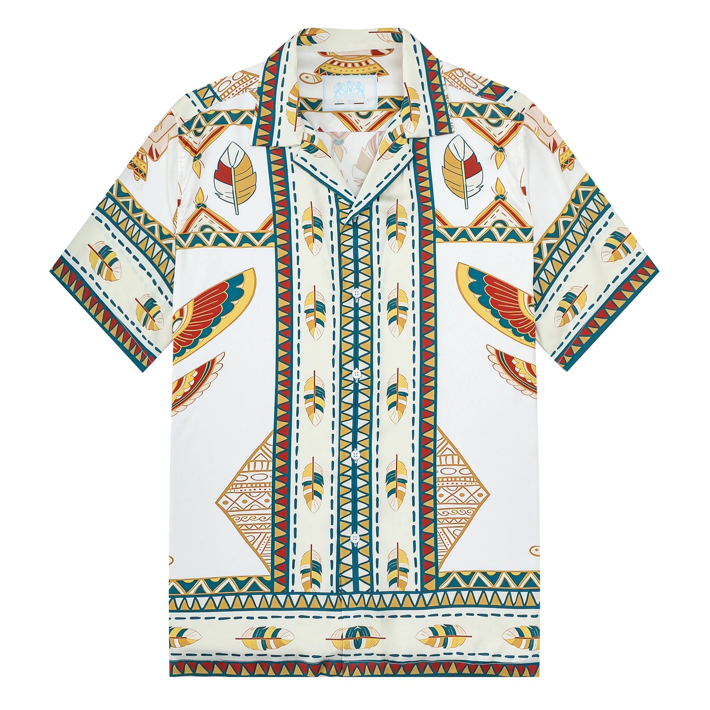 Egyptian Totem Pattern Camp Collar Casual Shirt for Men