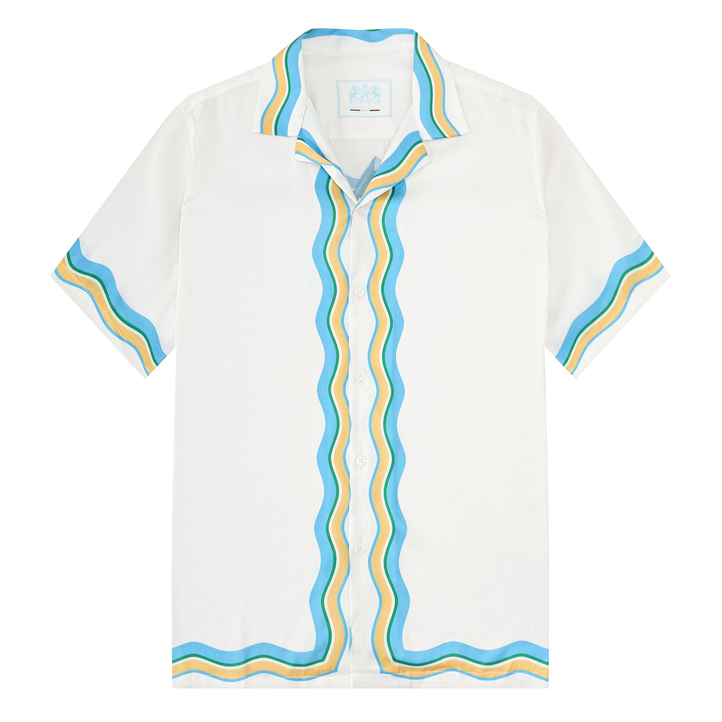 Seahorse Beach Pattern Short Sleeve Camp Collar Shirt