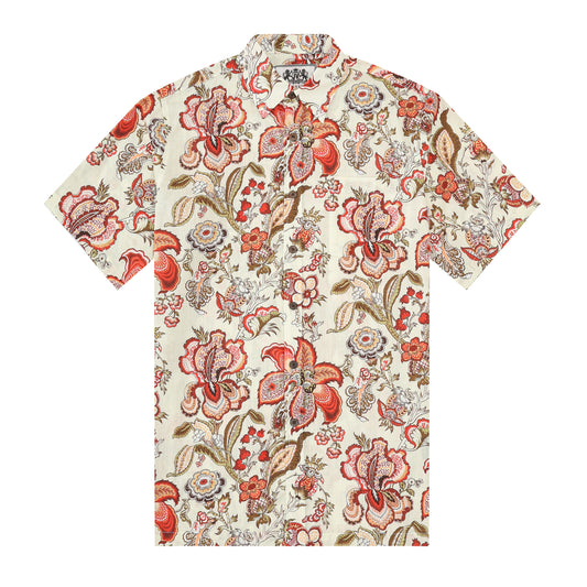 Floral Pattern Short Sleeve Sports Shirt Festival Wear