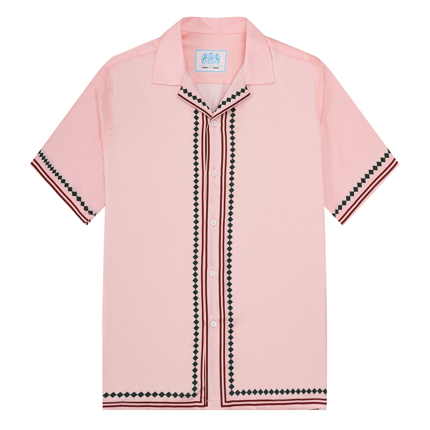 Pink Flower Design Short Sleeve Sports Shirt