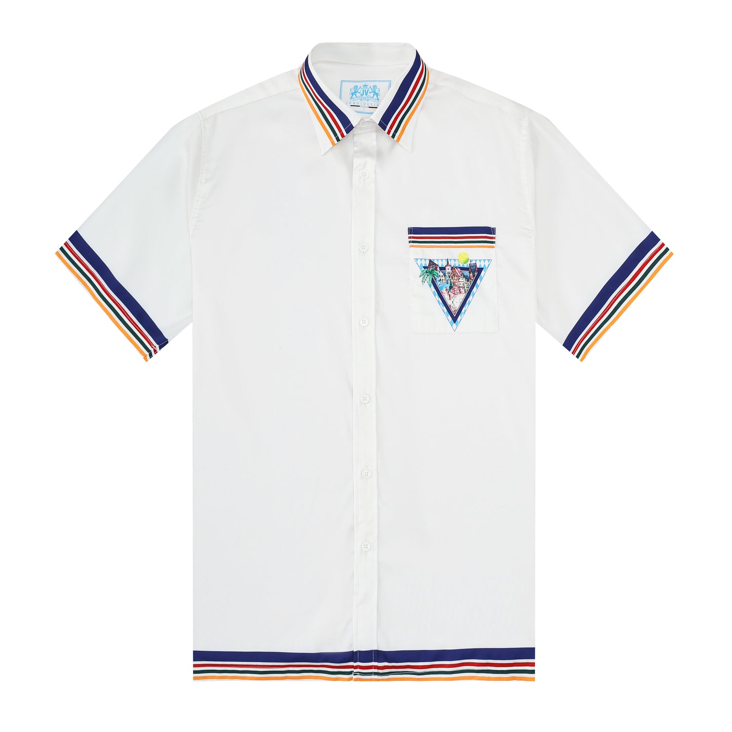 Western Architecture Pattern Short Sleeve Drop Shoulder Shirt