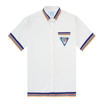 Western Architecture Pattern Short Sleeve Drop Shoulder Shirt