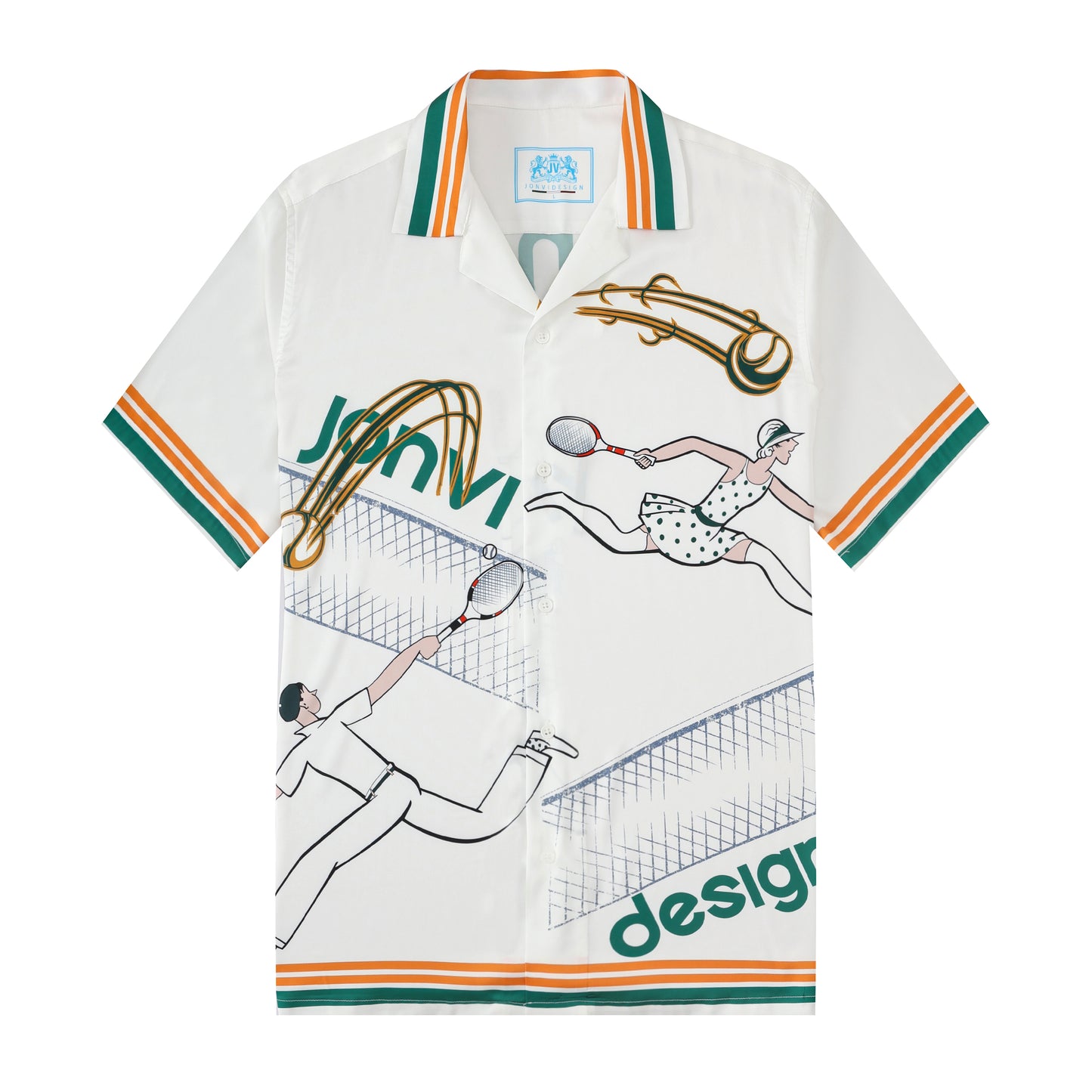 Tennis Court Sports Resort Wear Camp Collar Casual Shirt