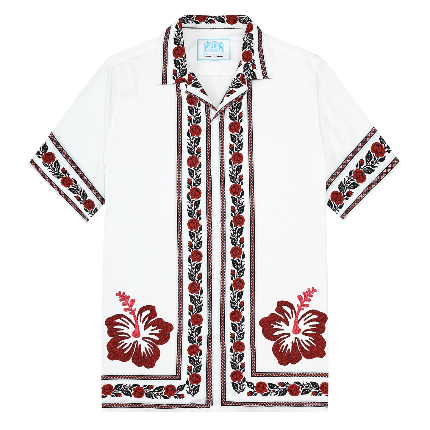 Floral Pattern Camp Collar Shirt
