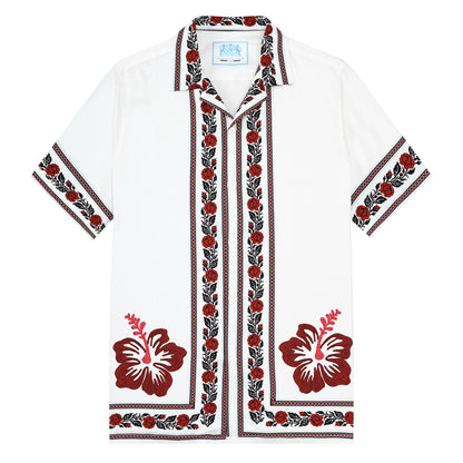 Floral Pattern Camp Collar Shirt