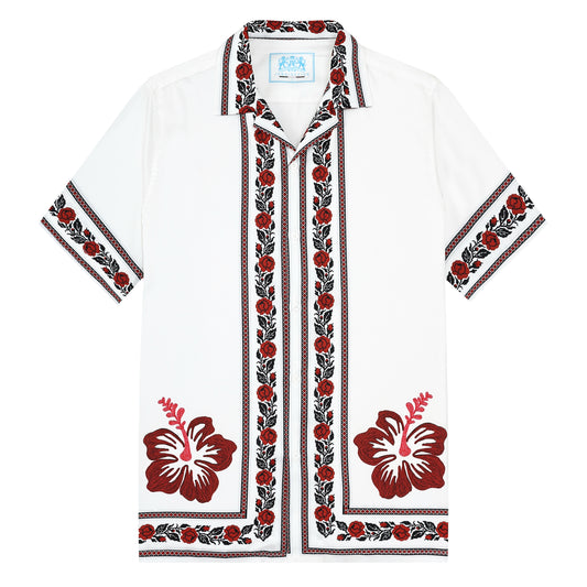 Floral Pattern Camp Collar Shirt