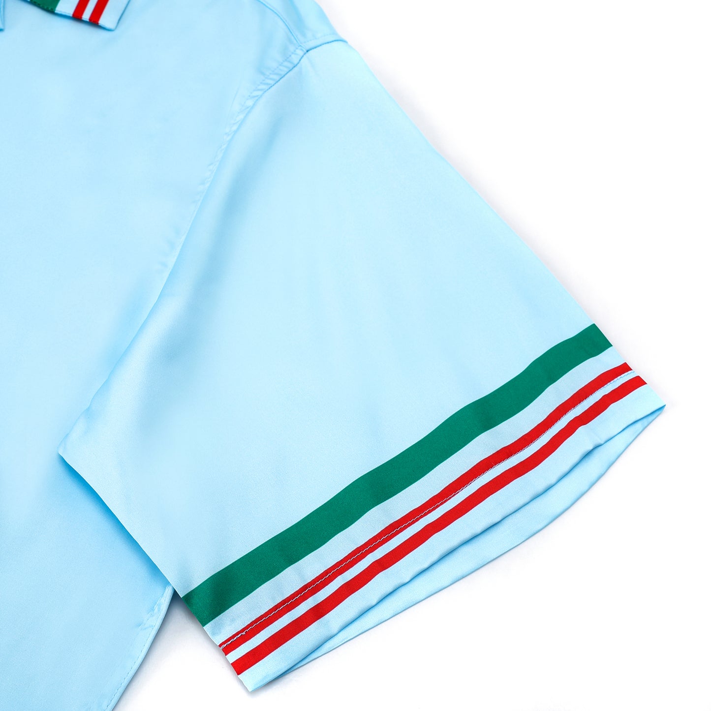 Palace Stripe Design Camp Collar Casual Shirt in Blue