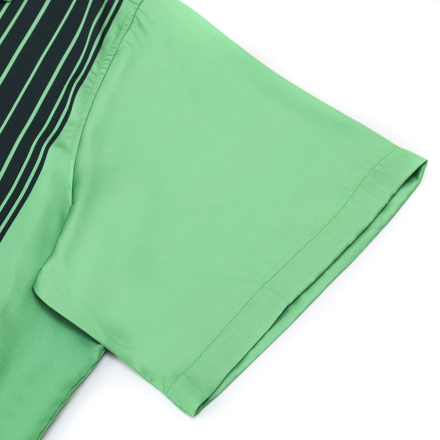 Black And Green Color Block Mouse Print Camp Collar Short Sleeve Shirt For Men