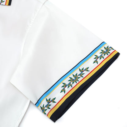 Tropical Vibe Tiki Pattern Short Sleeve Camp Collar Shirt