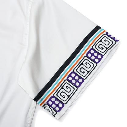 Triangle Tribal Pattern Camp Collar Casual Shirt for Men