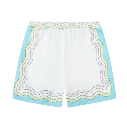 Animal House Building Elastic Waistband Summer Casual Shorts