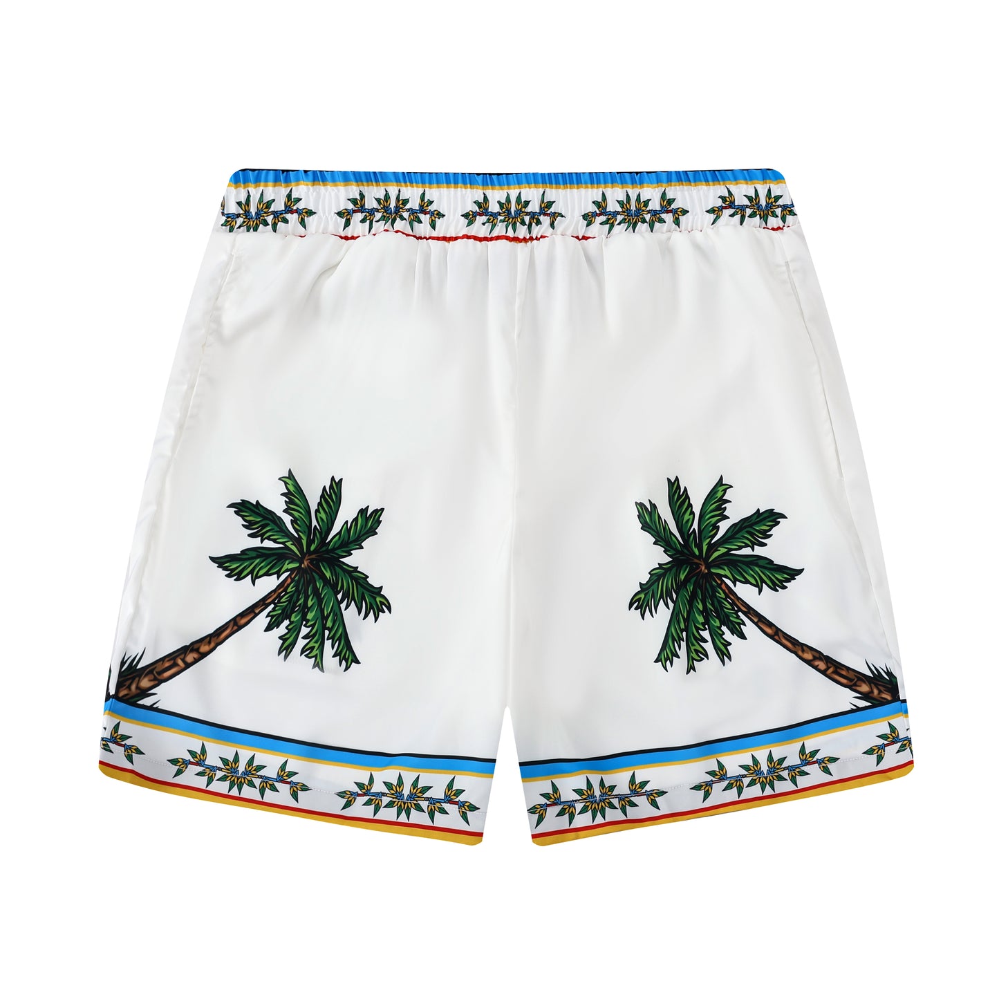Tropical Vibe Tiki Pattern Waistband Shorts