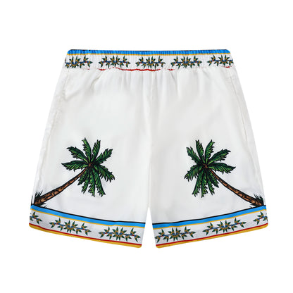Tropical Vibe Tiki Pattern Waistband Shorts