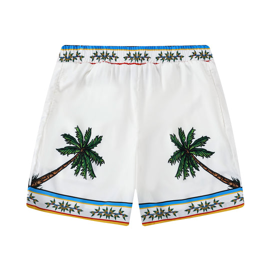 Tropical Vibe Tiki Pattern Waistband Shorts