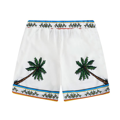 Tropical Vibe Tiki Pattern Waistband Shorts