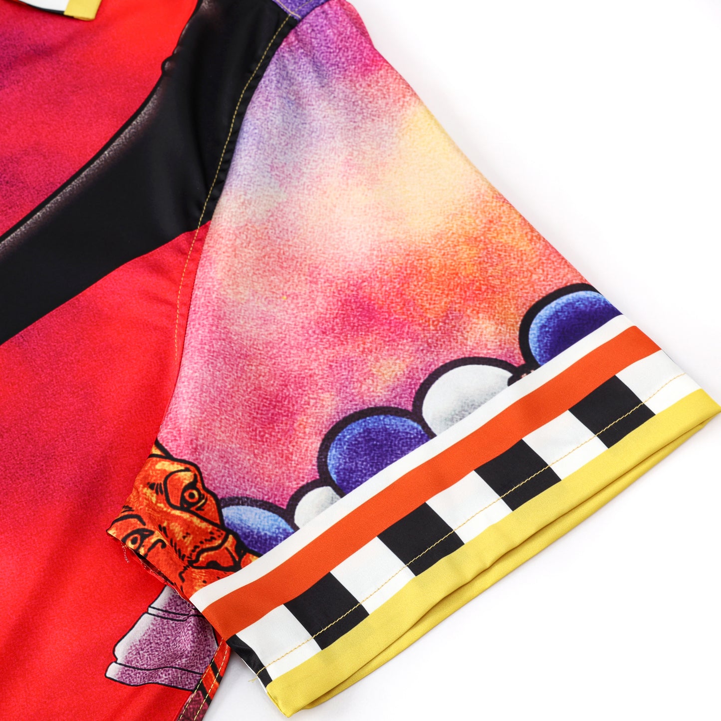 Casino Pattern Short Sleeve Camp Collar Casual Shirt