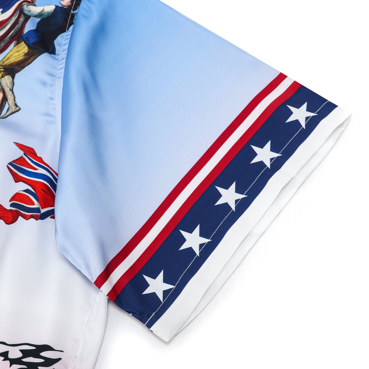 Independence Day Statue of Liberty Pattern Camp Collar Shirt